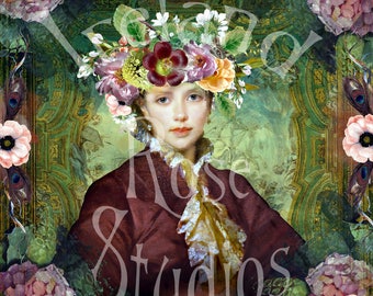 Cordelia ~ Altered Art/Mixed Media Greeting Card