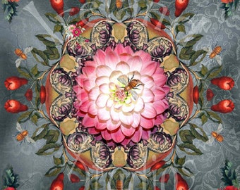 Bee Kaleidoscope ~ Altered Art/Mixed Media Greeting Card