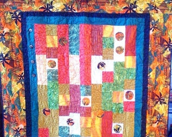 Fall in Love With Island Life, 46 x 64 quilted wallhanging