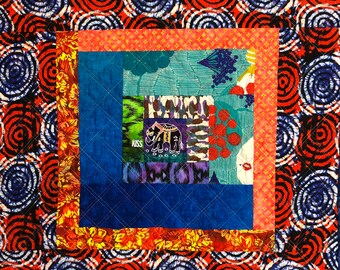 Kissed By An Elephant #4 31x31 inch art quilt