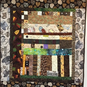 After My Coffee small quilted wallhanging image 1