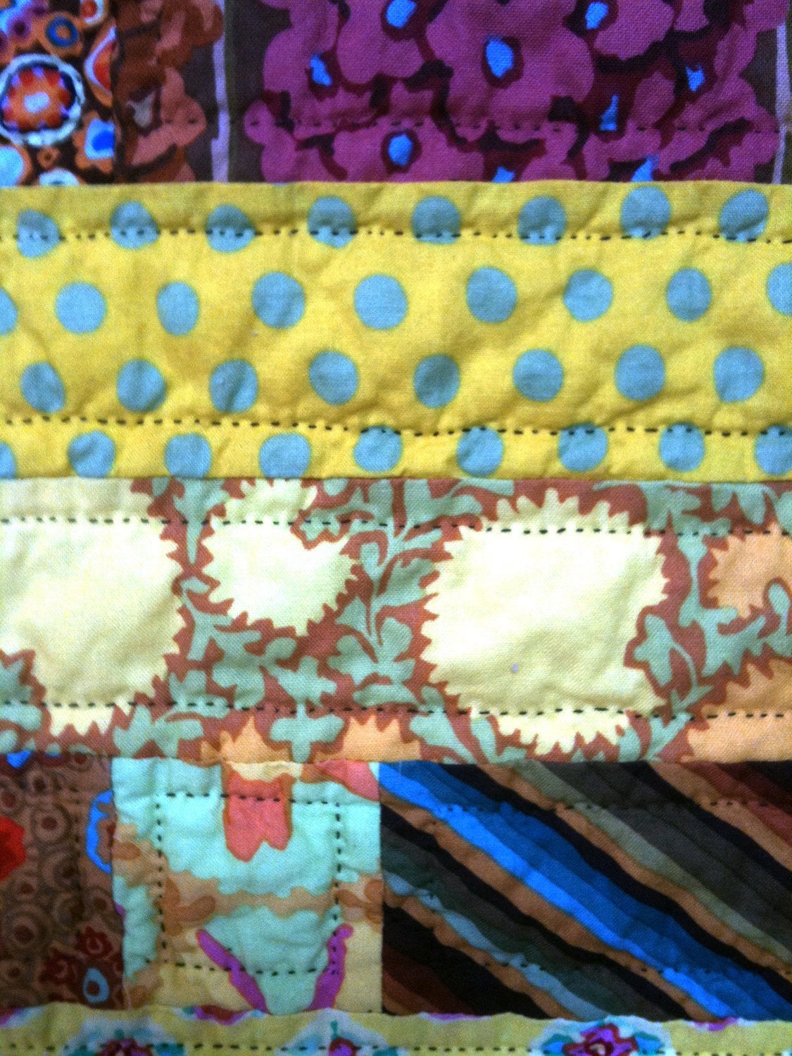 On Sale Almost Fall 48 x 51 inch hand quilted art quilt