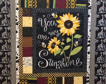 Do You Know You Are My Sunshine? 50x56 inch embellished art quilt