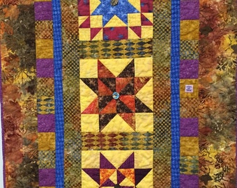 Three Sisters hand quilted art quilt
