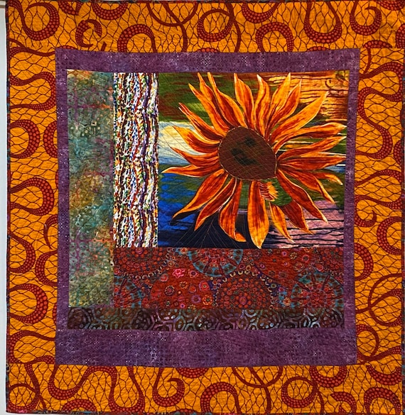 A Hint of Fall, 44x47 inch quilted wallhanging