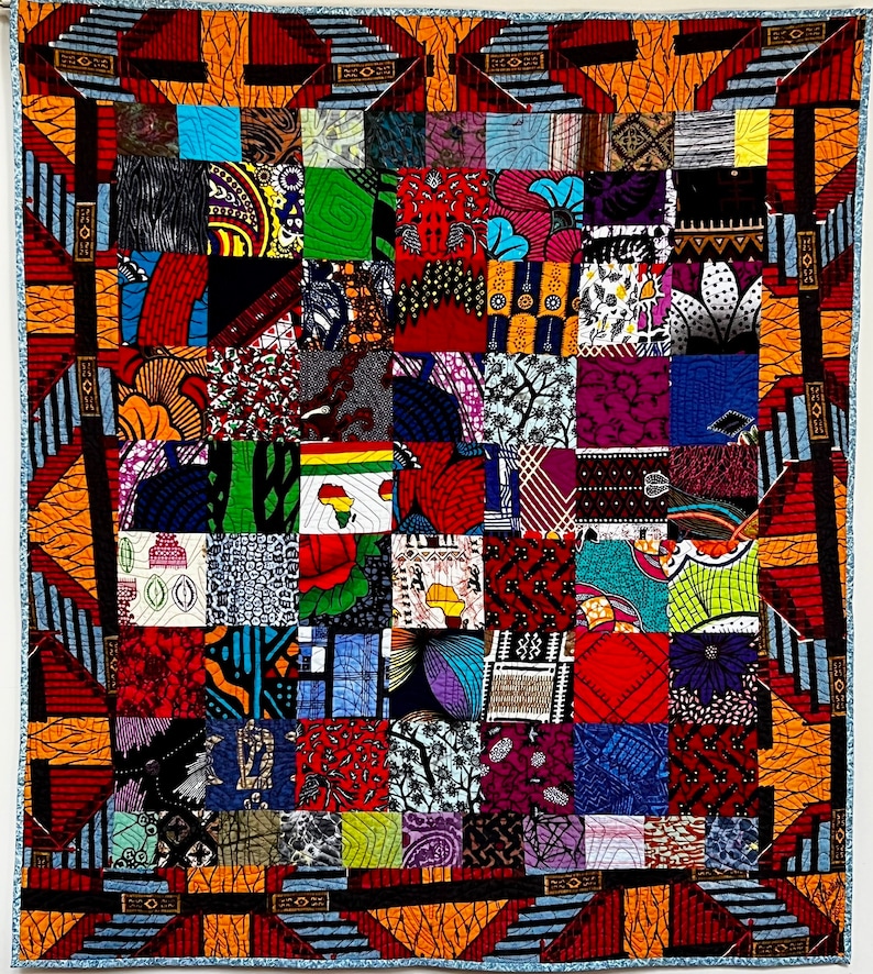 The Wonders of Africa 37 X 43 inch art quilt image 1