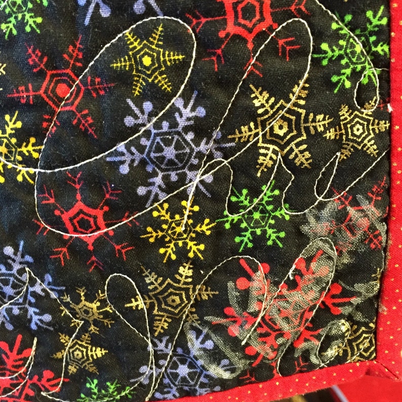 Atlanta Snow Day 54x72 inch holiday lap quilt 画像 2