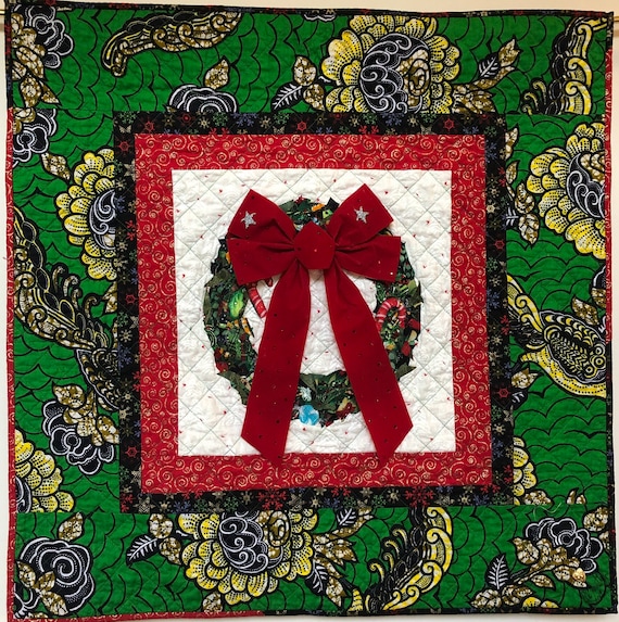 Ancestral Wreath 33x33 inch Quilted Holiday Wreath