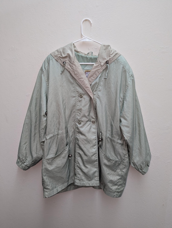 80s mint green rain jacket - image 1