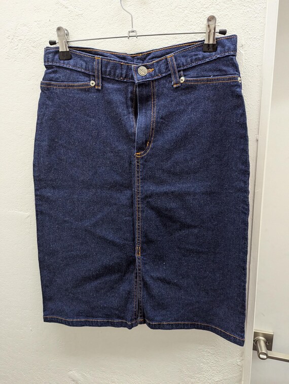 80s Fina Fina stretch denim pencil skirt