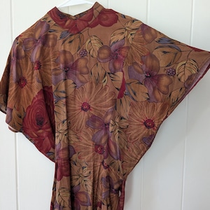 80s drop waist floral dress
