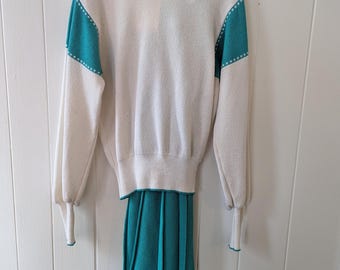 1970s sweater and skirt set