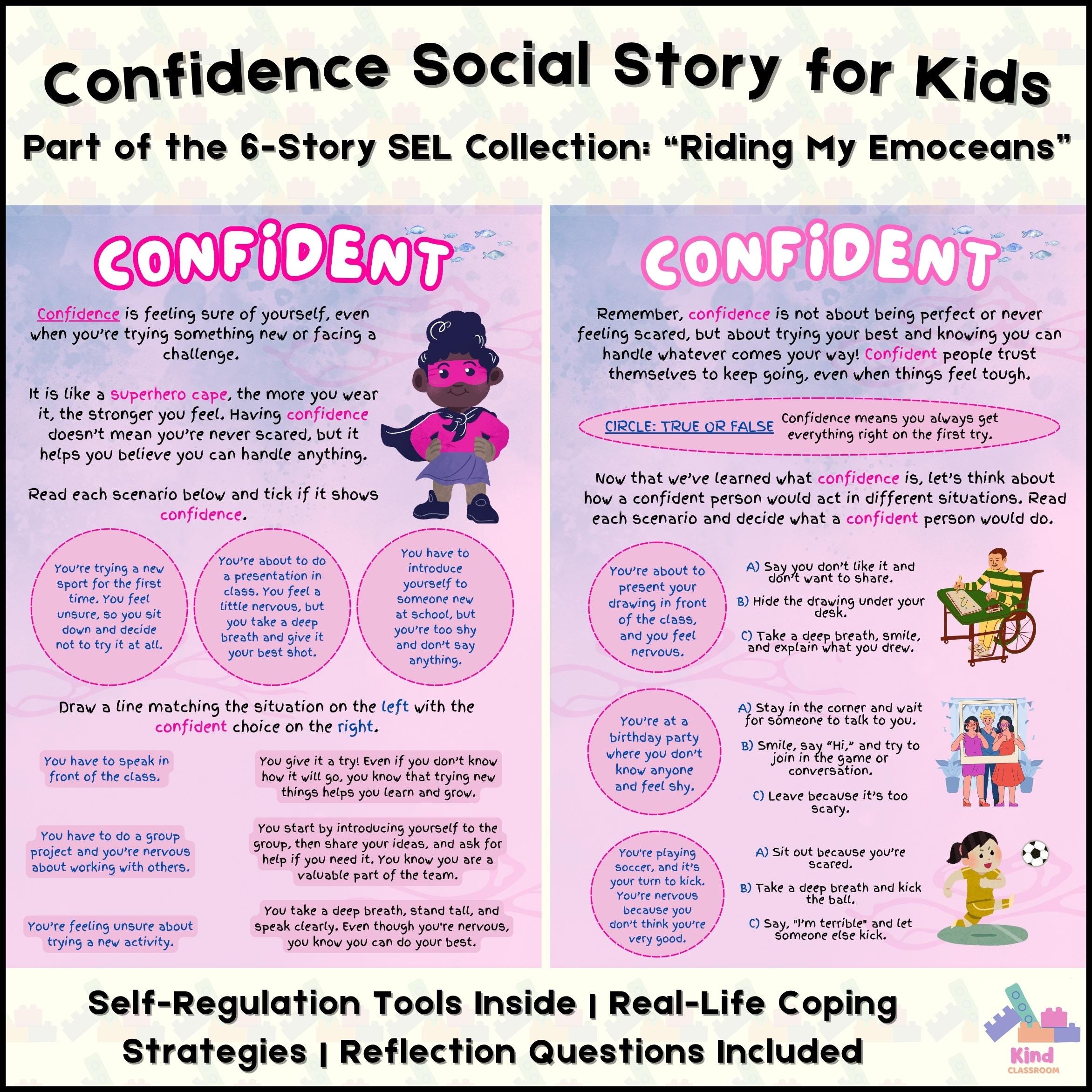 Feelings Social Story Worksheets: Emotional Regulation Coping Skills ...