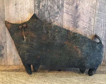 Primitive Folk Art Black Cat Doll