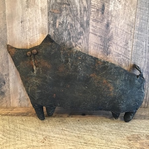 Primitive Folk Art Black Cat Doll