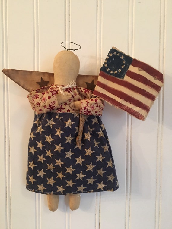 Primitive Americana Angel Doll Folk Art | Etsy
