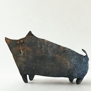 Primitive Folk Art Black Cat Doll