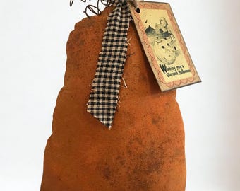 Folk Art Pumpkin Primitive Farmhouse Fall Halloween Decor