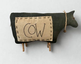 Cow Folk Art Primitive Farmhouse