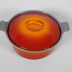 Le Creuset #18 Small Round Casserole Dutch Oven Flame Orange Vintage