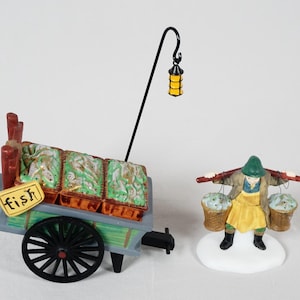 Department 56 - Dickens Village - Chelsea Market Fish Monger & Cart - Boxed - Retired