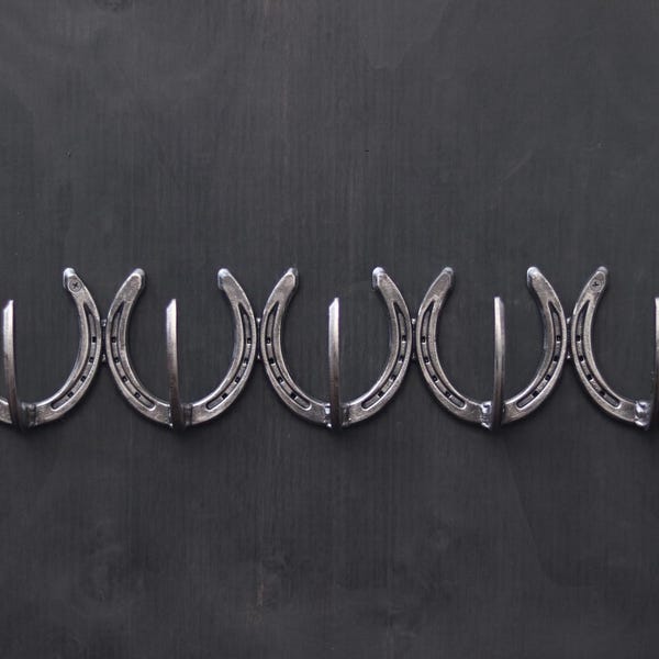 Coat/Halter/Bridle Rack Welded From Horseshoes
