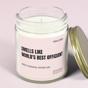 &#39;s Werelds beste officiële kaars | Perfect bedankcadeau voor bruiloftsfunctionarissen, uniek cadeau voor bruiloftsprofessionals