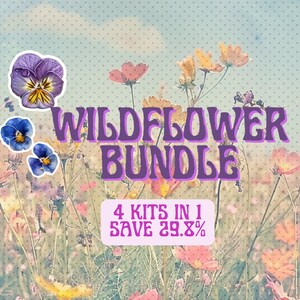 Wildflowers Bundle - 4 kits in 1! Digital Paper, Tags, Tabs, Tickets, Folio, Envelopes, Cards, Pockets, Ephemera, Embellishments and More!