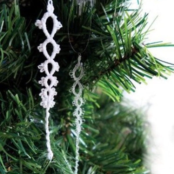 Lace Icicle Tatting Pattern - Digital Download - PDF - Christmas Ornament - DIY - Instructions - Winter - Festive - Holiday - Gift Idea