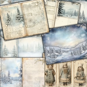 Winter Wonderland - Journal Digital Kit 16 Pages, 6 mini File Folders, 12 Tags, 4 Envelopes, 3 Library Pockets, 6 Corner pockets & 20 Labels