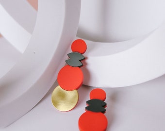 TOTEM Nº1, earrings in cellulose acetate, geometric, lightweight earrings, not heavy