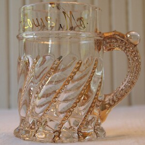 Antique Souvenir Mug Puritan St. Louis Mo Gold Detail ca 1910