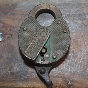 Vintage Miller Brass Padlock Heart Shape Lever Miller Lock Co.