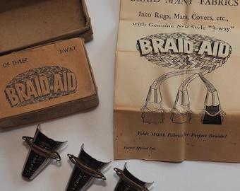 Vintage Braid Aid For Rug Braiding Set Of Three With Paperwork Small Medium Large