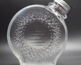 Vintage Beveragette Jar Bottle With Lid Round