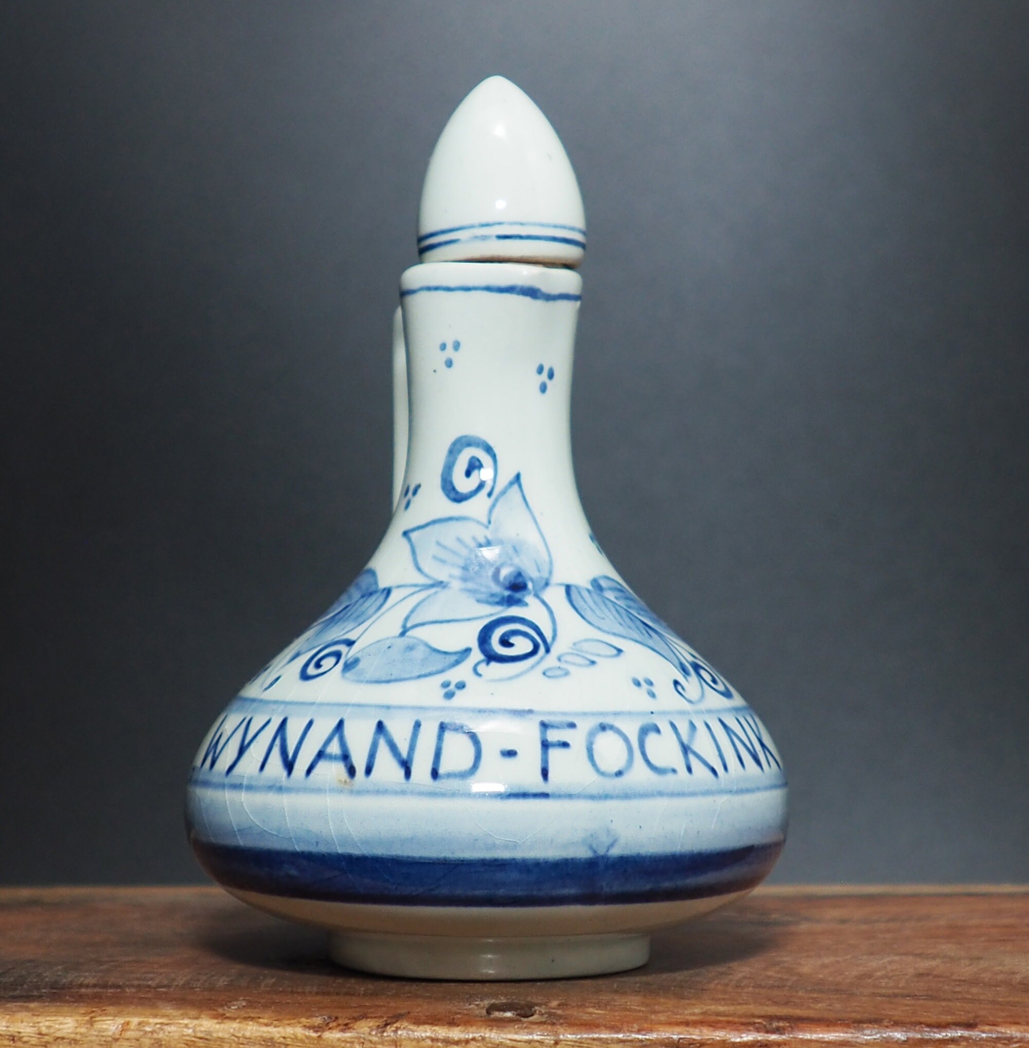 Vintage Wynand-fockink Cruet Goedewaagen Gouda Holland Blue