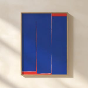 Modern Blue minimalist printable art, Mid Century Digital wall art, Contemporary Digital Painting, Home decor print, digital download