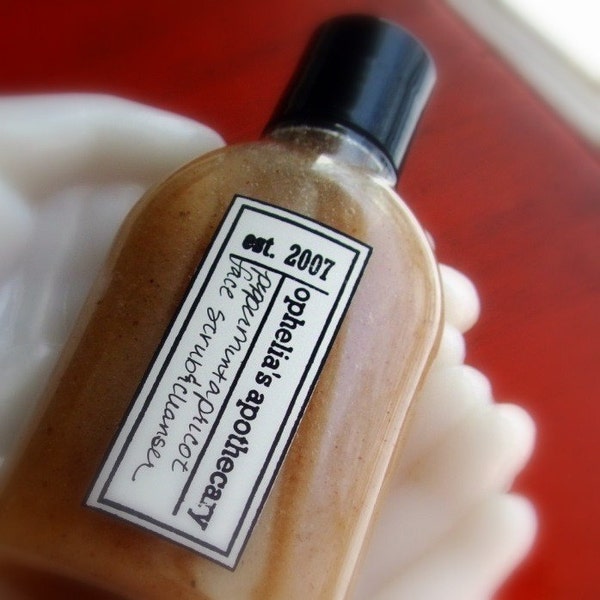 Facial Cleanser Peppermint Apricot  Cream Face Scrub and Cleanser  4 ounces