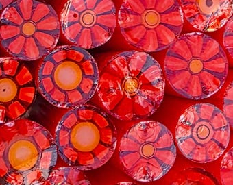 COE 90 Murrini Flower Murrini: Orange You Sweet - 1 oz Cane/Sticks