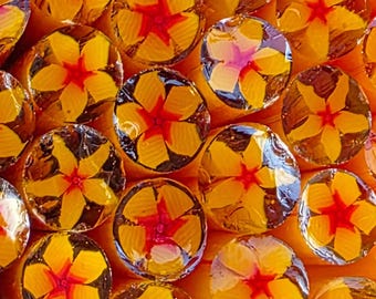 COE 96 Murrini Flower: Do What You Love - 1 oz Cane/Sticks