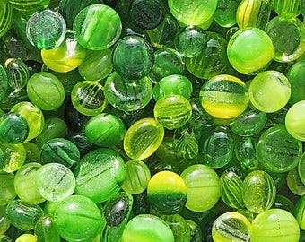 coe 96 Glass Dots: Greenies - 1 oz Murrini, Murrine, Millefiori, Vitrigraph Cane, Glass balls - MINZABELLA MURRINI by Glassworks Northwest