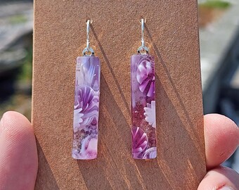 One-of-a-kind Art Glass Earrings - Fused Glass Earrings Handmade with Minzabella Murrini by Glassworks Northwest - Pink1