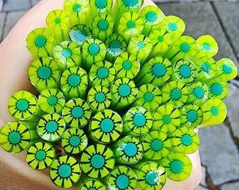 coe 96 Flower: Suave - 1 oz Murrini, Murrine, Millefiori, Vitrigraph Cane - MINZABELLA MURRINI by Glassworks Northwest