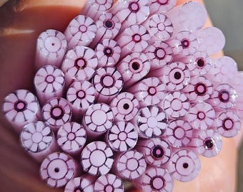 coe 96 Flower: Pinky Swear - 1 oz Murrini Murrine Millefiori Vitrigraph Cane- MINZABELLA MURRINI by Glassworks Northwest