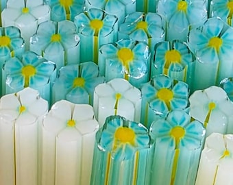 COE 96 Murrini Flower: Sneak Peek - 1 oz Cane/Sticks