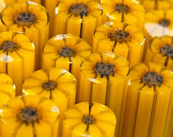 NEW COE 90 Murrini Flower: Spectacular Sunflower - 1 oz Cane/Sticks