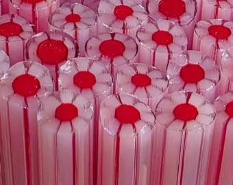 COE 96 Murrini Flower: Strawberry Cheesecake - 1 oz Cane/Sticks