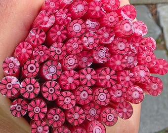 COE 90 Murrini Flower: Let It Pink In - 1 oz Cane/Sticks