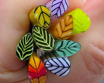 COE 90 Murrini Leaf Mix: Assorted Colors - 1.5 oz Cane/Sticks