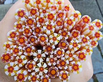 coe 90 Flower: Let's Dance - 1 oz Murrini Murrine Millefiori Vitrigraph Cane - MINZABELLA MURRINI by Glassworks Northwest
